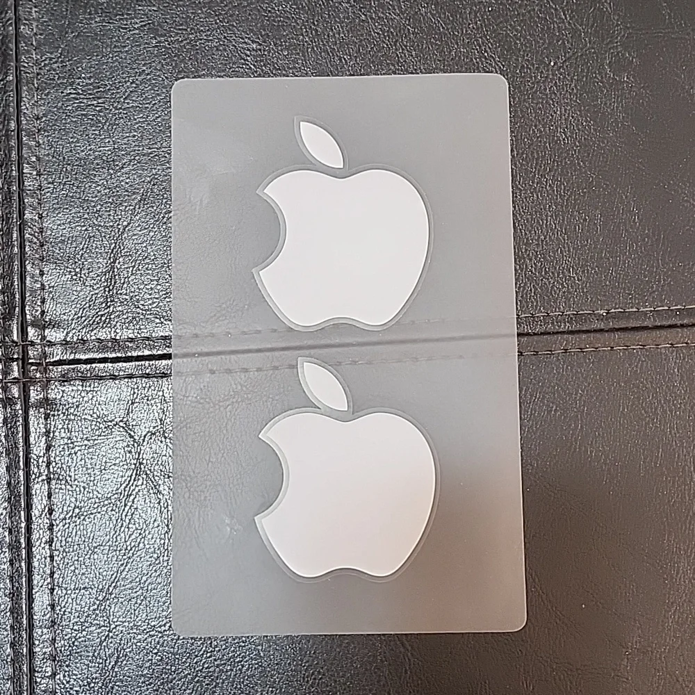 Genuine Apple Mac White Silver Stickers (2) for your iPad to Logo! 2